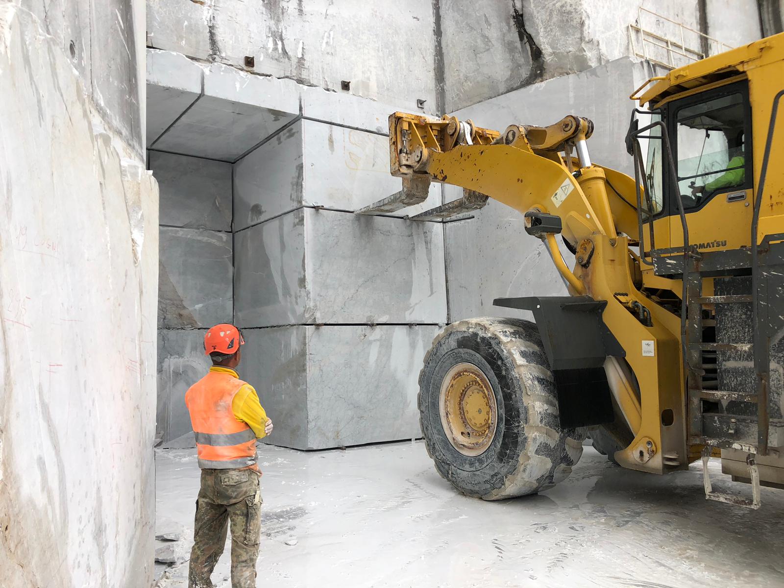 Inspecting quarry work